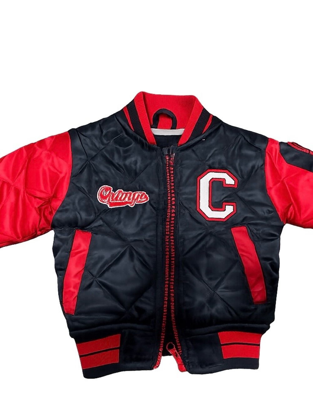 Vintage Kids Puffer Jacket in Black and Red